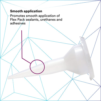 3M Flex Pack Nozzle, 08188, Applies One-Part Urethane Adhesives/Seam Sealers, 25/Carton White