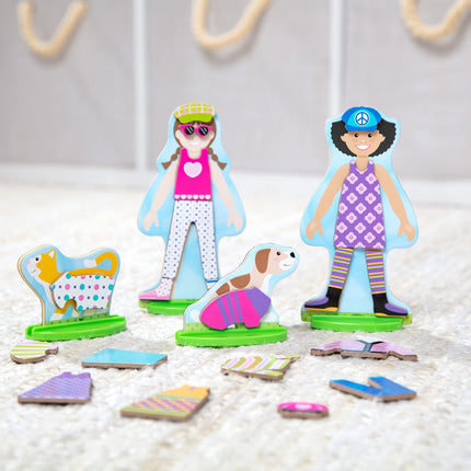 Melissa & Doug 9314 Set magnético de disfraces para jugar a las mejores amigas, multicolor, 1 unidad