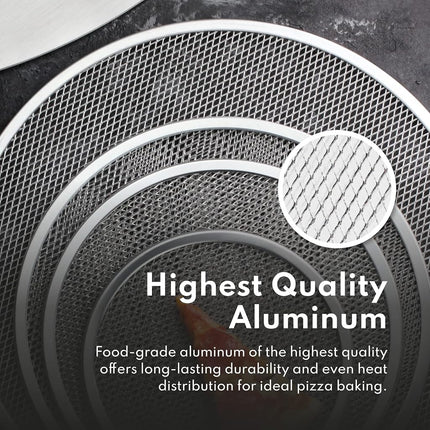 New Star Foodservice 50967 Seamless Aluminum Pizza Screen, Commercial Grade, 14-Inch, Pack of 6