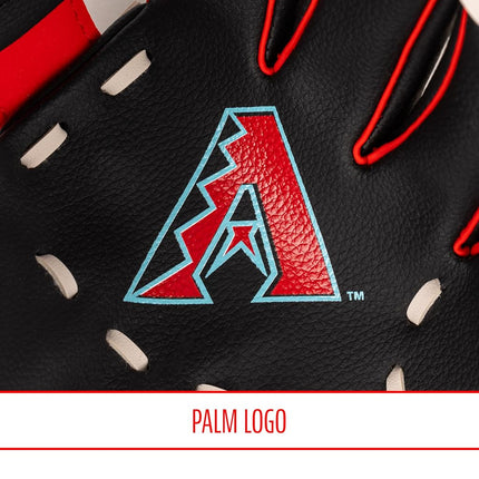 Franklin Sports MLB Youth Teeball Glove + Foam Ball Set - Kids Arizona Diamondbacks Baseball + Teeball Mitt and Ball - Perfect First Kids Glove - 9.5"