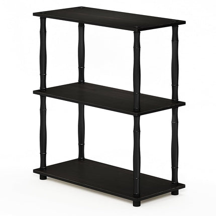 Furinno TURN-N-TUBE 3-Tier Tool-Free Corner Open Shelf, Espresso
