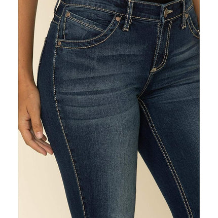 Wrangler Women's Cool Vantage Q-Baby Mid Rise Boot Cut Ultimate Riding Jean, Nr Wash, 13-36