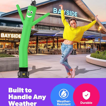 LookOurWay Air Dancers Wacky Waving Inflatable Tube Man Attachment - 7 Feet Tall Advertising Air Dancer Waving Man Inflatable Tube Guy - Blower Not Included - Green