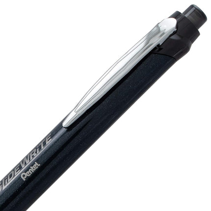 Pentel Glidewrite Signature Ballpoint Pen Black Barrel, (1.0mm) Medium Line, Black Ink, 12 Pens (BX930A-A)