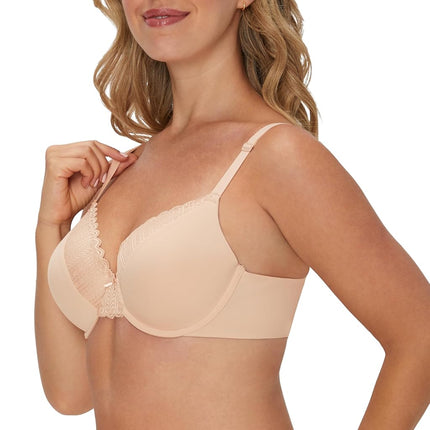 Maidenform Women's T-Shirt Underwire, Comfort Devotion Full Coverage Bras, Opaque, Sandshell, 38DD