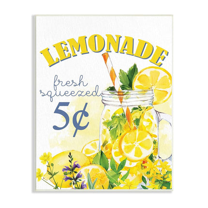 Stupell Industries Jarra de limonada recién exprimida con ilustración veraniega y vívida, Diseño de Kim Allen