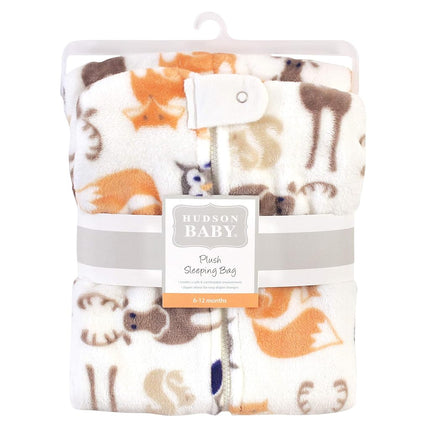 Hudson Baby Unisex Baby Plush Sleeping Bag, Sack, Blanket, Forest, 0-6 Months