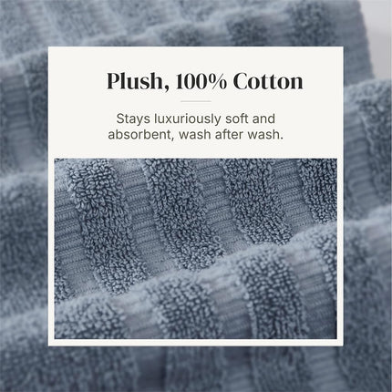 Amrapur Pacific Coast Textiles 6 Pc Yarn Dyed Towel Oxford Blue, 6-Piece