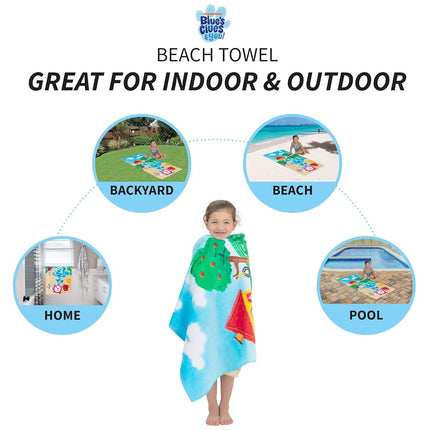 Toalla de baño/piscina/playa de algodón supersuave para niños Franco, 147 cm x 71 cm, Las pistas de Blue