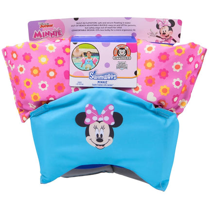 SwimWays Disney Minnie Swim Trainer, US Coast Guard Approved Life Vest Kids Swim Vest, Arm Floaties & Life Jackets for Kids 33-55 lbs, Minnie