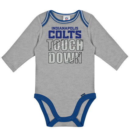 Gerber Unisex Baby Standard NFL 2 Pack Long Sleeve Onesie Bodysuit, Team Color, 6-12 Months