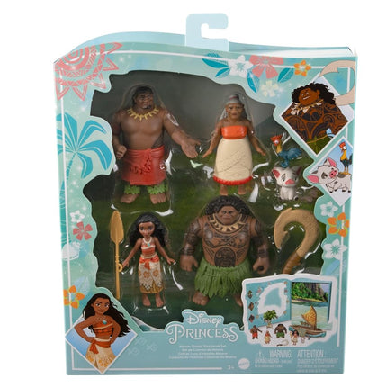 Disney Princess Toys, Moana Story Pack with 6 Key Characters, Small Dolls, Figures and Accessories Inspired by Disney Movies, Gifts for Kids