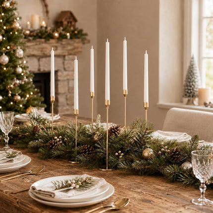 Gold Candle Holders for Taper Candles Set of 3，Metal Decorative Candlestick Holders for Table Mantel Centerpiece for Wedding, Dinning, Party, Anniversary，Fits 3/4 Inch Thick Candle
