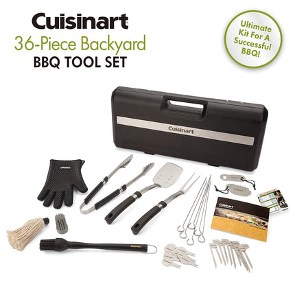 Cuisinart CGS-8036 Juego de Herramientas para Barbacoa de Patio Trasero, 36 Piezas