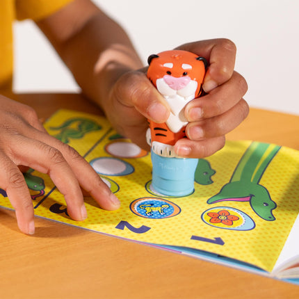 Melissa & Doug Sticker WOW!� Dinosaur and Tiger Bundle: 2 Activity Pads, 2 Sticker Stampers, 600 Stickers