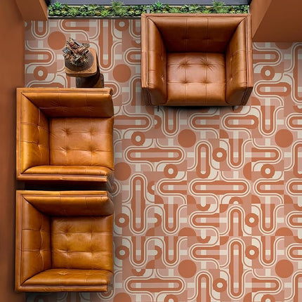 Very Gay Paint Brenda Daworld Terracotta Peel and Stick Floor Tiles, FP6337