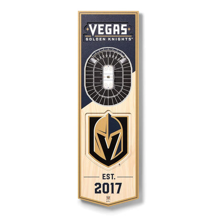 YouTheFan NHL Vegas Golden Knights 3D Stadium 6x19 Banner - T-Mobile Arena 8" x 32"