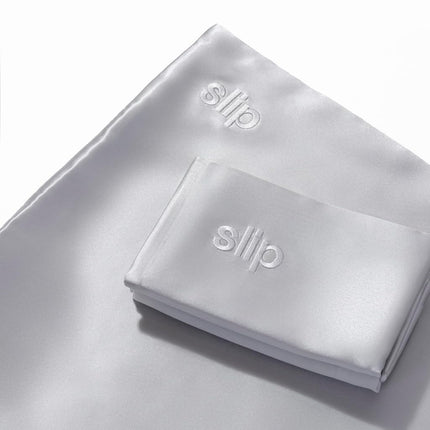 Slip Silk Queen Pillowcase, Silver | 100% Pure 22 Momme Mulberry Silk