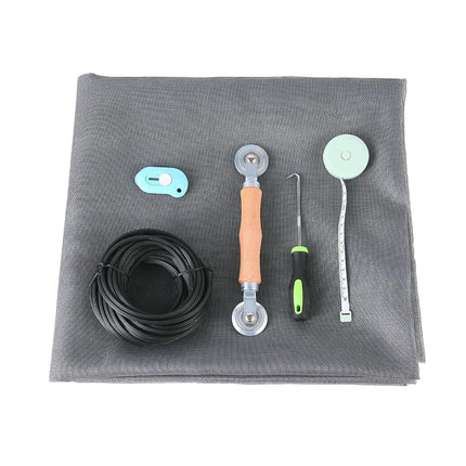 Windows Screen and Screen Door Repair Kit - 48"x118" Fiberglass Mesh Gray with Rolling Tool/Hook/Ruler/Cutter/Spline - Window Screen & Sliding Screen Door Replacement for Windows, TOOLTRIZ