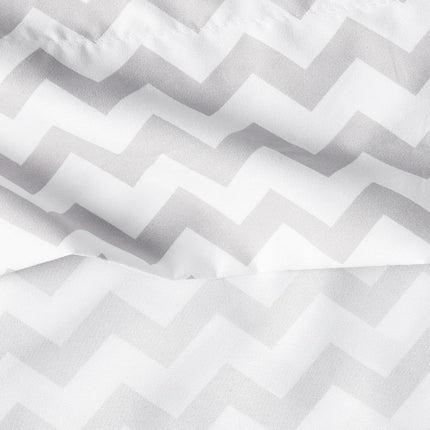 Sweet Home Collection – Parure de lit de luxe avec drap plat, drap-housse, 2 taies d'oreiller, microfibre, motif chevrons gris, taille grand lit