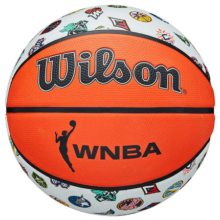 Wilson Basketball WNBA ALL TEAM, Outdoor, Rubber, Size: 6, Brown/White