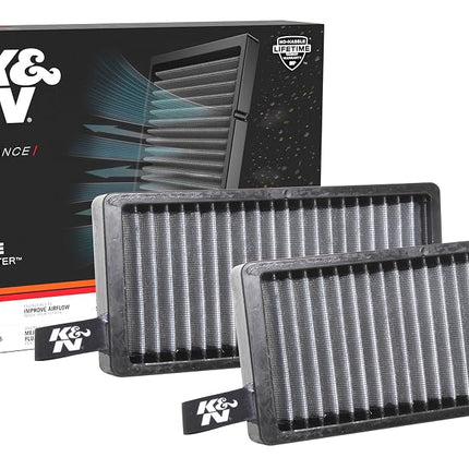 K&N Cabin Air filter compatible with BMW i3 0.6/X1 2.0/X2 2.0 & Mini Cooper 1.5/2.0 (2 pieces) (VF2060), White