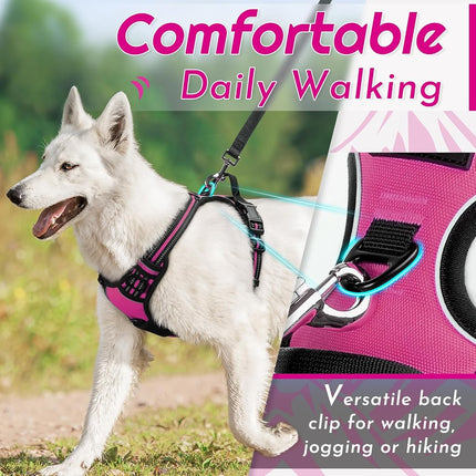 Eagloo Dog Harness Medium, No Pull Adjustable Vest with 2 Lead Clips