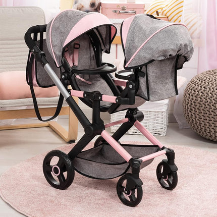 Bayer Design Twin dolls pram with bag, adjustabl, seats variable fixable