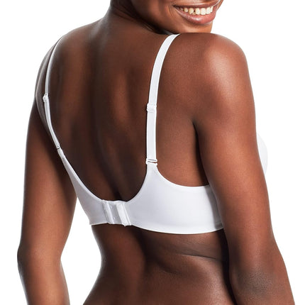Maidenform Comfort Devotion Underwire Bra, Full-Coverage Comfortable Bra with CushionWire for Support, Smoothing Bra, White, 34B