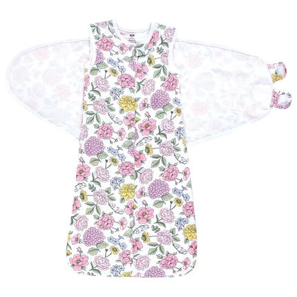 Hudson Baby Unisex Baby Convertible Swaddle Sleep Sack, Vintage Blossom, 3-9 Months