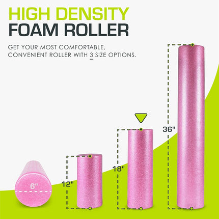 ProsourceFit High Density Foam Rollers 36 - inches long, Firm Full Body Athletic Massage Tool for Back Stretching, Yoga, Pilates, Post Workout Muscle Recuperation, Black/Orange
