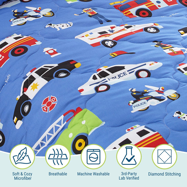 Wildkin Olive Kids Héroes, juego de ropa de cama de 5 piezas, individual