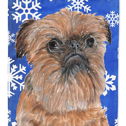 Caroline's Treasures SC9600GF Bandera de Invierno de Copo de Nieve Azul Brussels Griffon, Pequeña, Multicolor