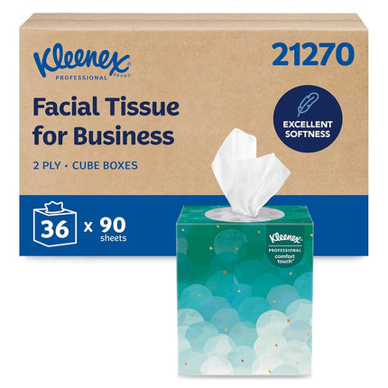 Pañuelos faciales KLEENEX* 21270 - 36 cubos x 95 hojas blancas, 2 capas