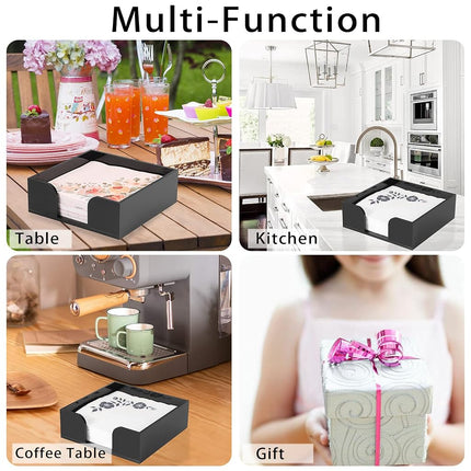 Sumnacon Square Acrylic Napkin Holder - Stylish Black Luncheon Napkin Holders for Dining Table Countertop Kitchen, Decorative Napkin Holder Basket for Picnic Wedding Party Restaurant Office Hotel