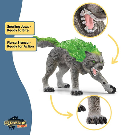 Schleich Eldrador Creatures - 6" Stone Wolf Figurine - Fun Fantasy Animal Figure for Imaginative Play for Boys and Girls - Durable Rock Beast Toy - Cool Monster Toys for Kids Ages 7+ | 70153