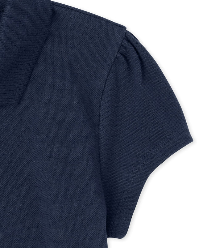 The Children's Place Girls Short Sleeve Ruffle Pique Polo,Tidal 5 Pack,L (10/12)