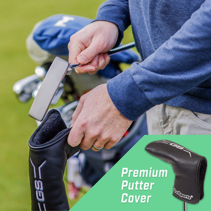 GoSports GS1 Tour Golf Putter � 34� Right-Handed Blade Putter with Milled Face, Choose Oversized Fat Grip or Traditional Grip, Silver