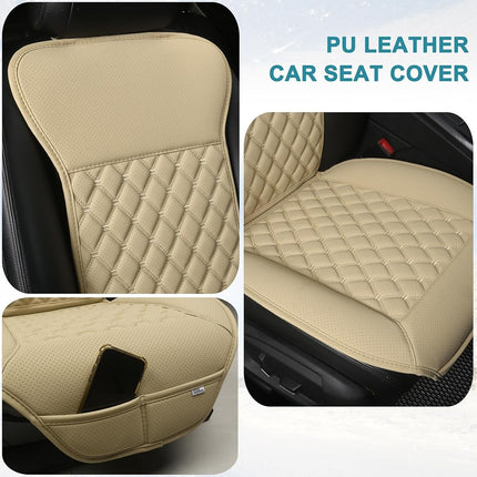 Black Panther Car Seat Cover, Luxury Car Protector, Anti-Slip Driver Seat Cover with Partial Backrest Coverage (Middle Part Only) (1 Piece, Beige)
