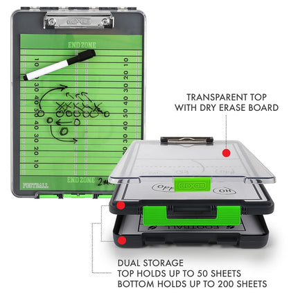 Dexas 5717-802 Clearview Clipcase Clipboard, Steel, Green, 13.75 X 9.5 Inch