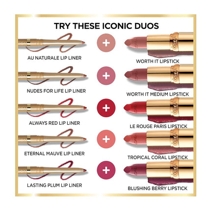 L'Oreal Paris Cosmetics Color Riche Lip Liner, Toffee To Be, 2 Count
