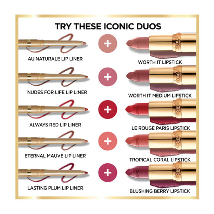 L'Oreal Paris Cosmetics Color Riche Lip Liner, Toffee To Be, 2 Count