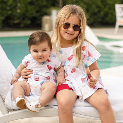 Burt's Bees Baby - Mameluco para bebés (niñas), pelele de una pieza de algodón 100% orgánico y conjunto de regalo para bebé, "Rocket Pop" paquete de 2, 24 meses