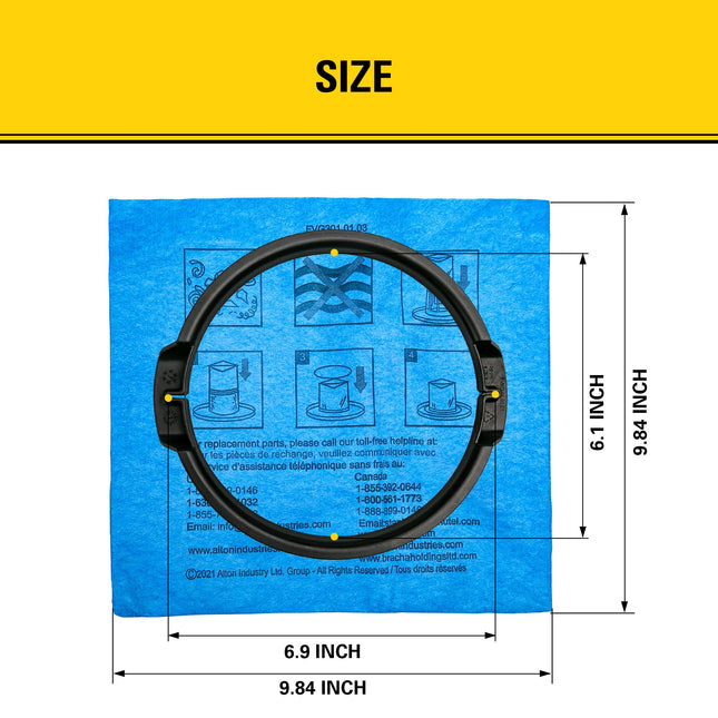 Stanley 19-1500 Filtro reutilizable de tela azul con anillo de sujeción para aspiradoras húmedas/secas de 5-6 galones, compatible con SL18115, SL18115P, SL18116, SL18116P, SL18191P, SL18199P, SL18117, SL18701P-10A, SL18410P-5A