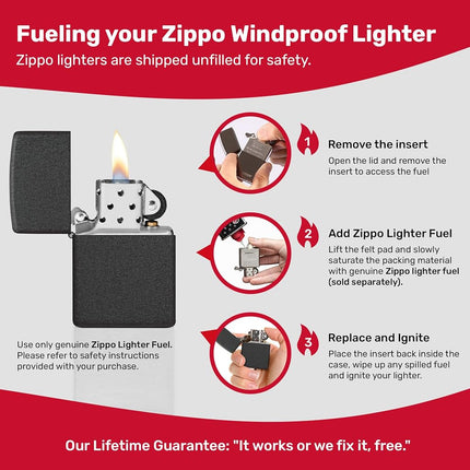 Zippo Adult-Unisex 236 Classic Black Crackle Lighter