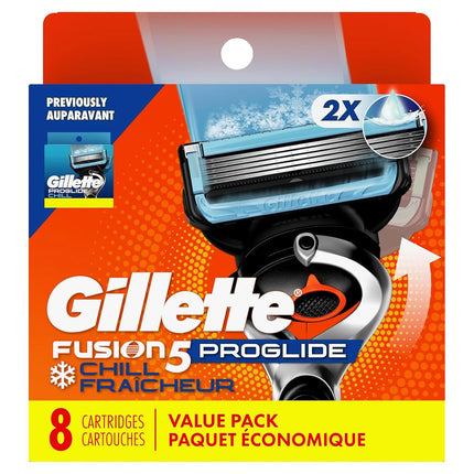 Gillette ProGlide Chill Mens Razor Blade Refills, 8 Count, Cooling Technology Chills Skin