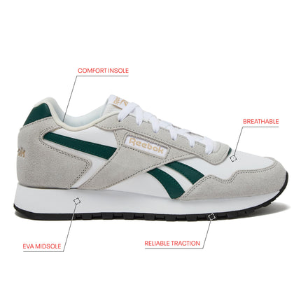 Reebok Mens Glide Trainers White/Green 12 UK