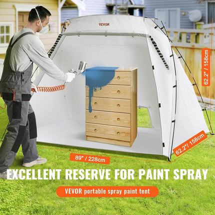 VEVOR Airbrush Spray Booth, Portable Hobby Airbrush Paint Spray Booth Kit with 4 LED Light, Powerful Dual Exhaust Fans, Turntable and 6 ft Extension Hose, for Painting Models, Arts, Crafts, Cakes