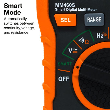 Klein Tools MM460S Smart Digital Multimeter, 600V AC/DC Auto-Ranging TRMS, Voltage Tester, Backlit Display, Hands-Free Operation, Professional Electrical Tester