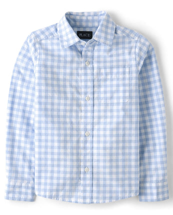 The Children's Place Boys' Long Sleeve Poplin Butt